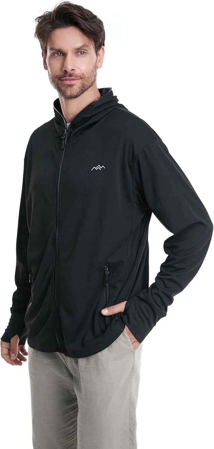 TRAILSIDE SUPPLY CO. Men's UPF50+ Sun Protection Lighweight Running Jackets Full Zip Workout Athletic Jackets - Image 4