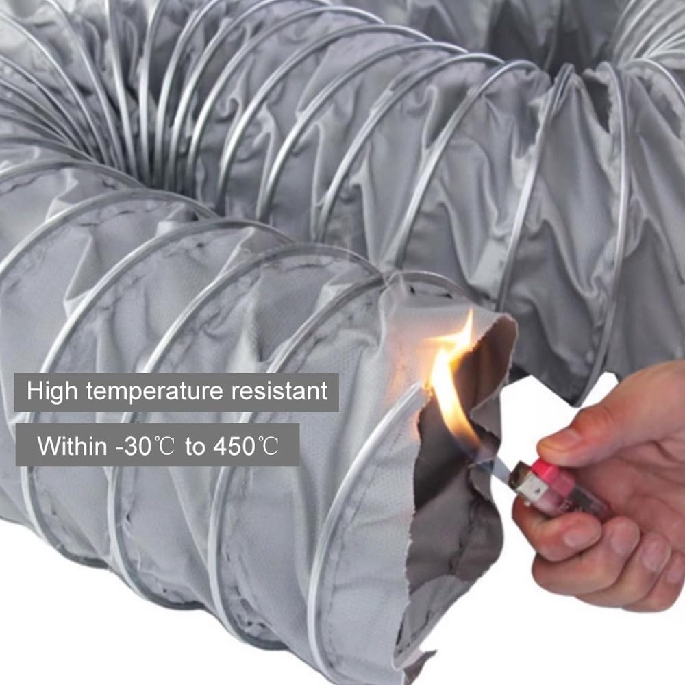Tubo Aire Acondicionado Manguera De Escape Para Ventilador Con 2 Abrazaderas Manguera De Ventilación Evacuación De Humos 100/150/275/500mm(L-2m/6.56ft,450mm(17 3/4"))