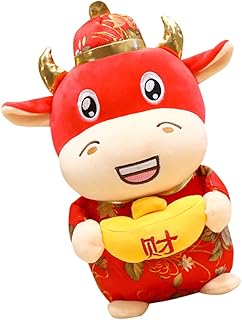 CAXUSD Boneca Bichos De Pelúcia Almofadas De Pelúcia Boneca De Pelúcia Vaca Ano Boneca Bicho De Pelúcia Boneca De Pelúcia Boneca De Vaca Brinquedo Esponja De Chita Pelúcia Fofa Vaca