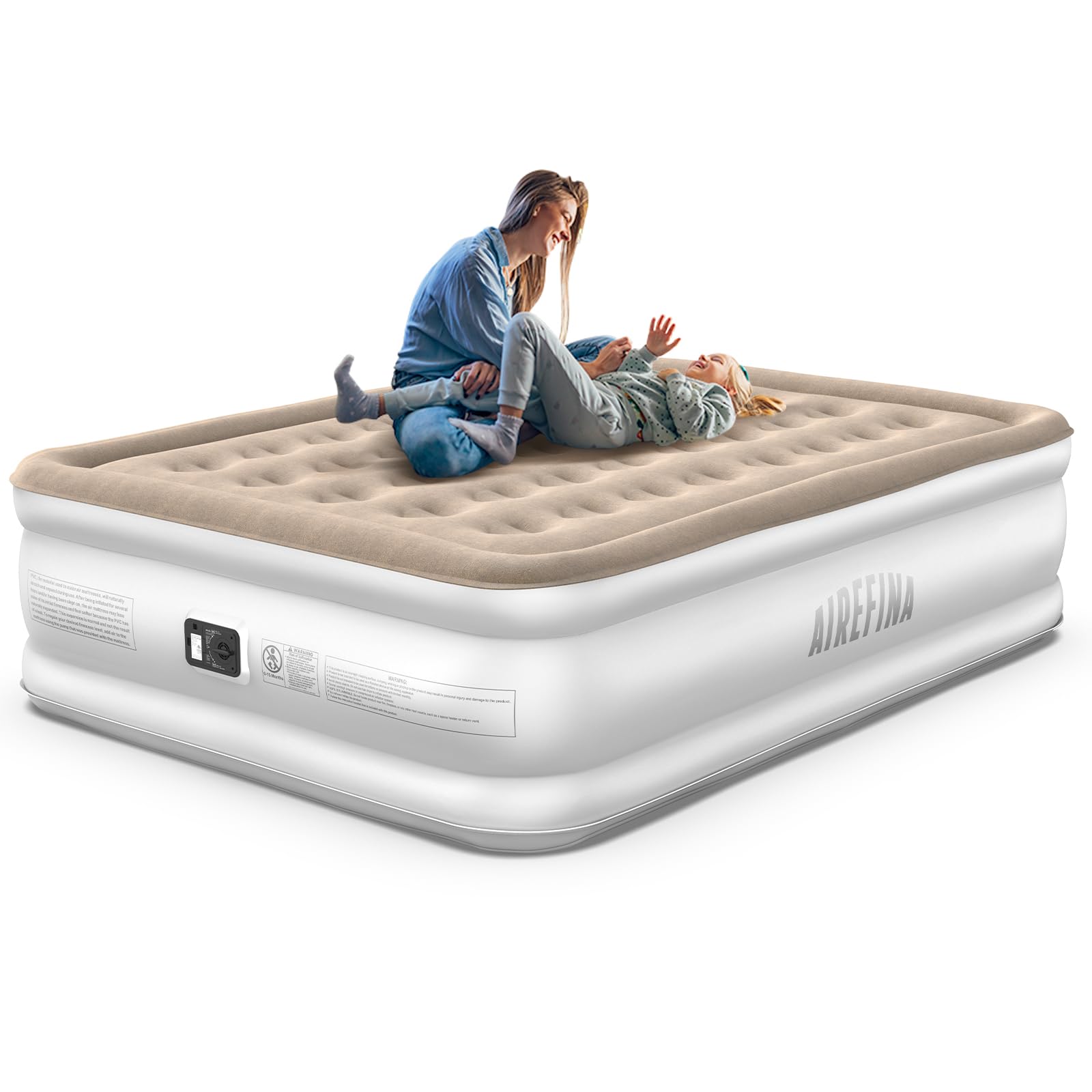 Zearna Luchtmatras voor personen, zelfopblazend in 3 minuten, opblaasbaar matras, logeerbed met ingebouwde elektrische pomp, full size
