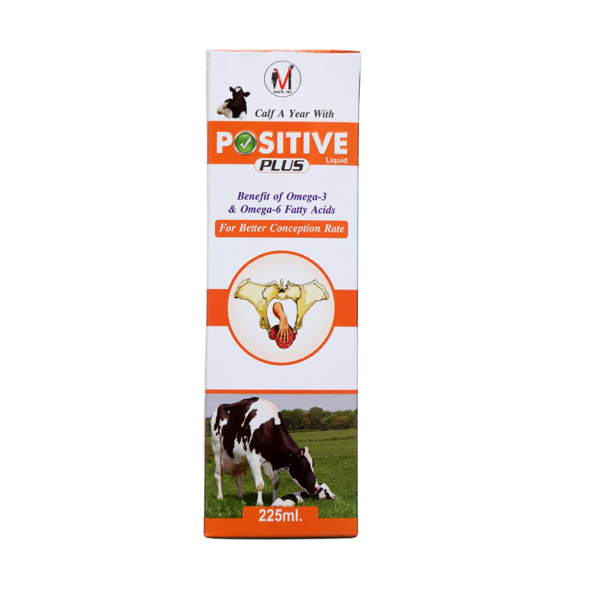 Positive Plus Cattle Fertility Booster Liquid - Omega 3 & 6 for Cow & Heifer Breeding, Reproductive Health Supplement, 225ml-image-6