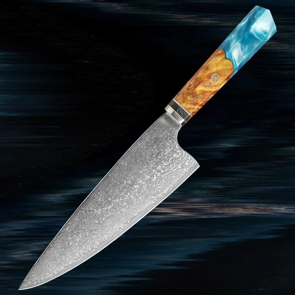 MAYIT Chef Knife, 8 Inch Damascus Cleaver Knife, Meat Cleaver, Butcher Knife For Meat Cutting Handmade Full Tang Cleaver For Meat Vegetables Cutting, MAYiT4889
