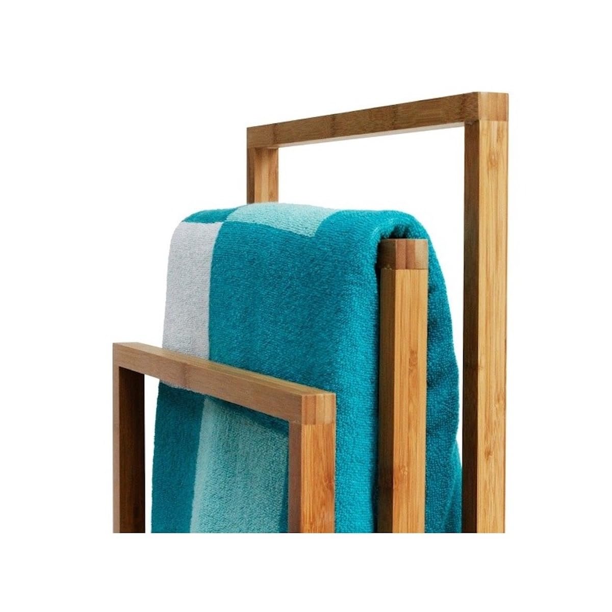 MSV MS545 - Toallero de bambú con 3 Barras, 42 x 24 x 82 cm, Color Beige