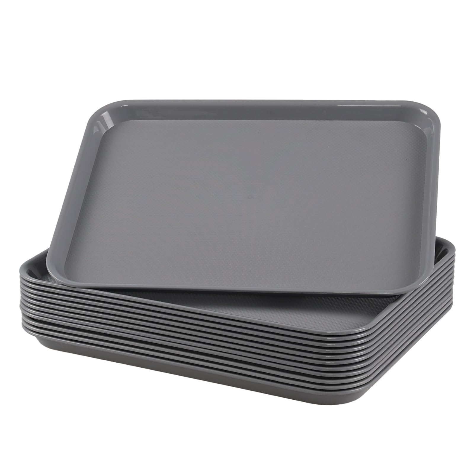 Lot de 6 plateaux en plastique pour restauration rapide Gris Beige