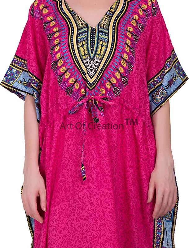 Vestido caftán largo casual de poliéster ajustable para mujer estilo maxi 2