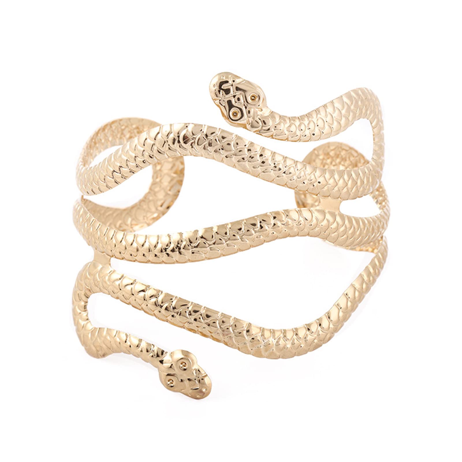 Royjj Unisex Gold Alloy Snake Armband Upper Arm Cuff Armlet Bangle Egyptian Costume Accessory For Women Silver Color Jewelry Cuff Upper Arm Adjustable Size Armbands For Open Ended Armbands