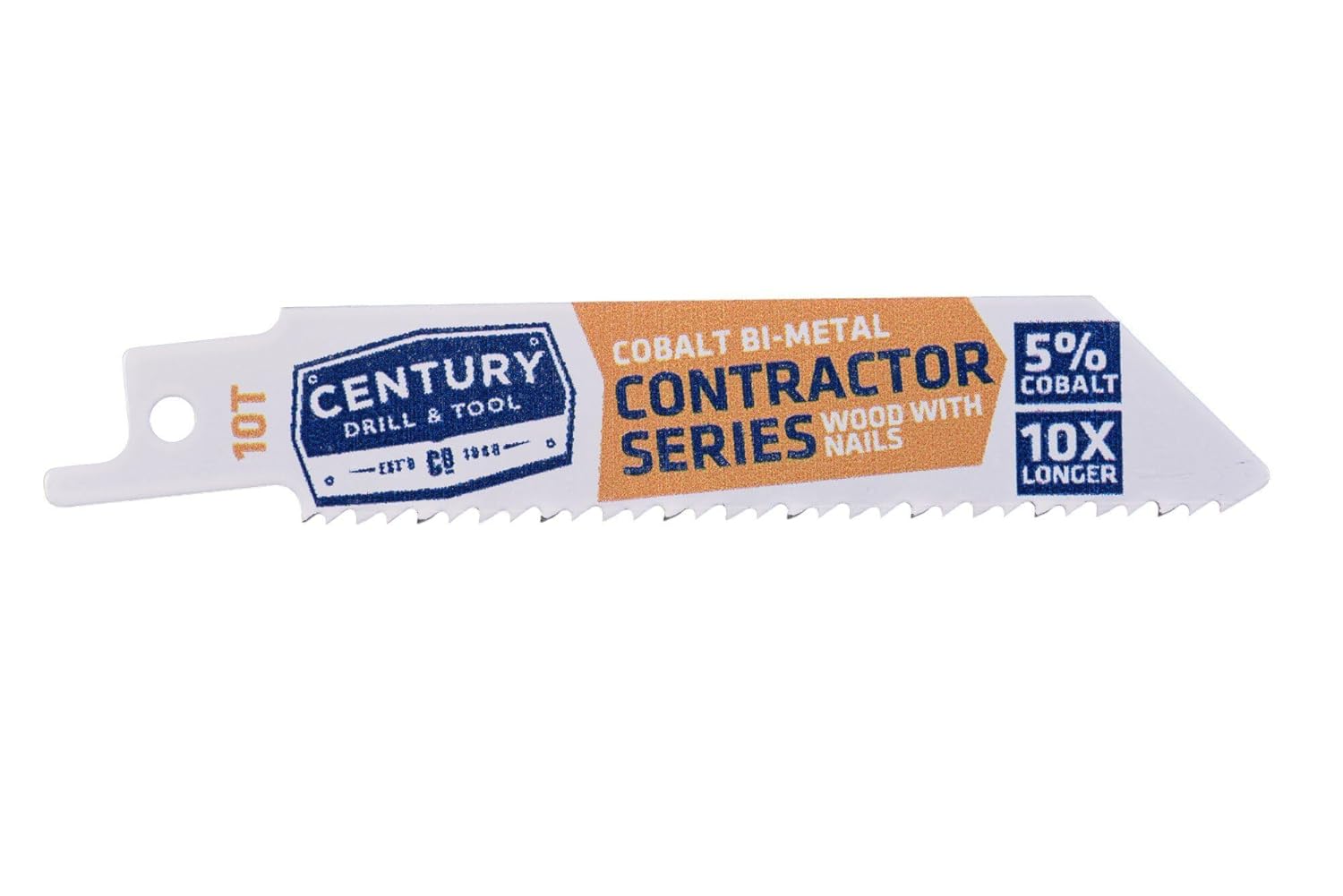 Century Drill & Tool 07310 4" Contractor Series Bi-Metal Reciprocating Saw Blade, 10T, 5 Pack