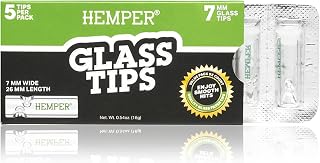 Hemper Glass Filter Tips | 50 Pack (5 Tips Per Blister) | Reusable Borosilicate Glass Filters for Rolling Papers | Durable, Easy-to-Clean, Enhances Smoking Experience - (7MM)