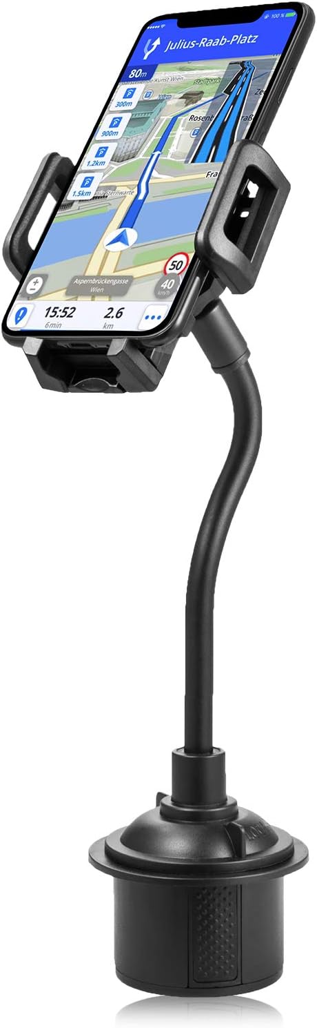 KIWITATA Cup Holder Phone Mount for Car, kiwitatá Adjustable Flexible Long Neck Phone Holder Car Cradle Mount for iPhone SE XS XR 8 Plus 12 iPhone 11 Pro Pro Galaxy S20 FE S10E S9 Pixel 2XL LG