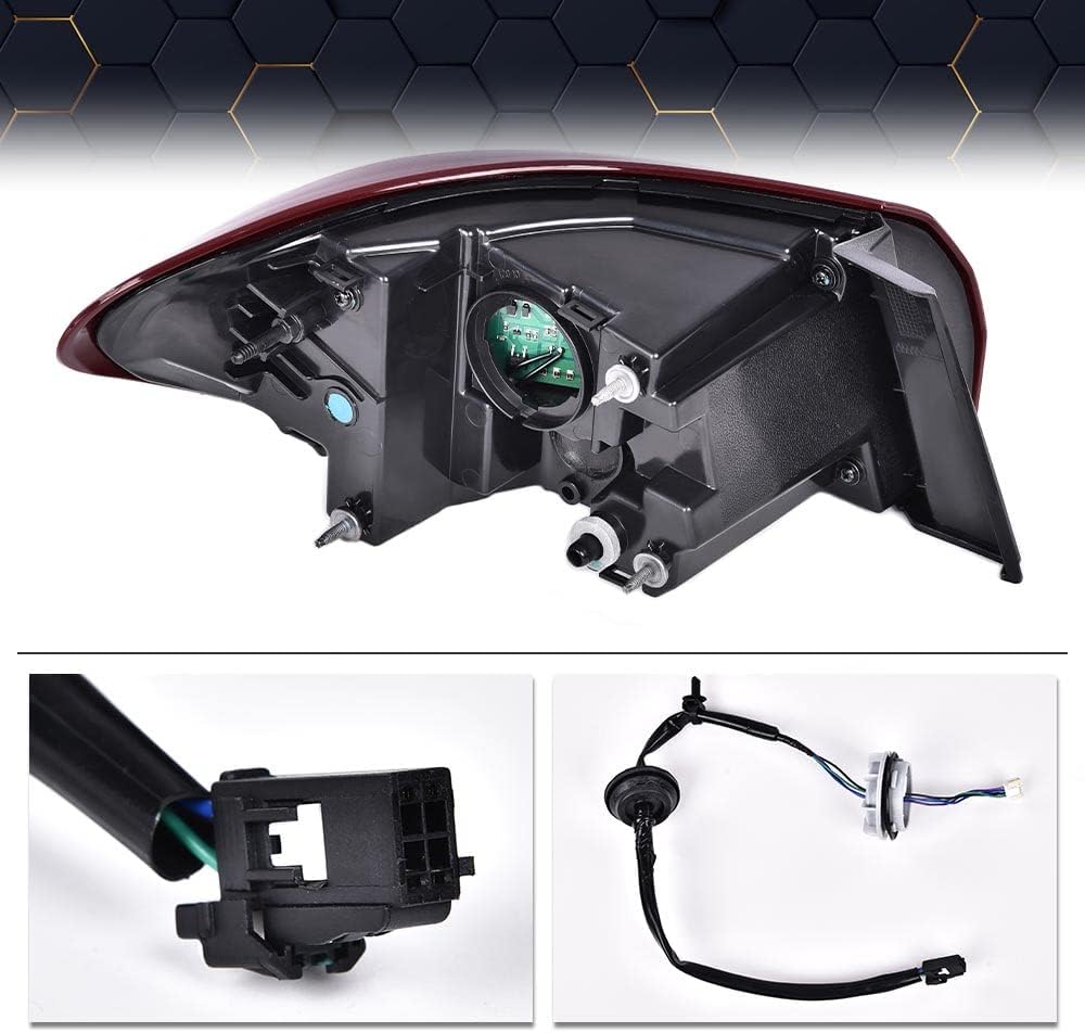 PIT66 LED Type Tail Light Lamp Outer Replacement Compatible with Chevy Malibu 2019-2022 84595943 RH Passenger Side Rear Lights Assembly Luz Trasera