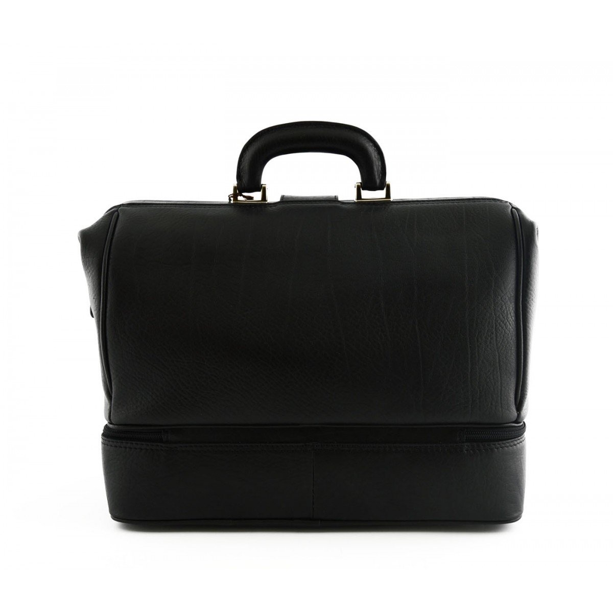 Dream Leather Bags Made in Italy toskanische echte Ledertaschen Echtes Leder Arzttasche, Doppelboden Farbe Schwarz - Italienische Lederwaren - Aktentasche