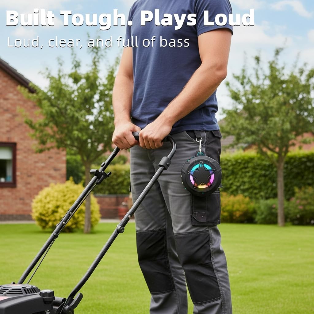 EBODA Bluetooth Shower Speaker, IP67 Waterproof Portable Speakers, Floating, TF Card, Small Outdoor Speaker with LED Light for Bike, Beach, Paddle Board, Kayak, Gifts for Kids, Boys, Teens, Men 8 61nWNSQLmrL. AC SL1024