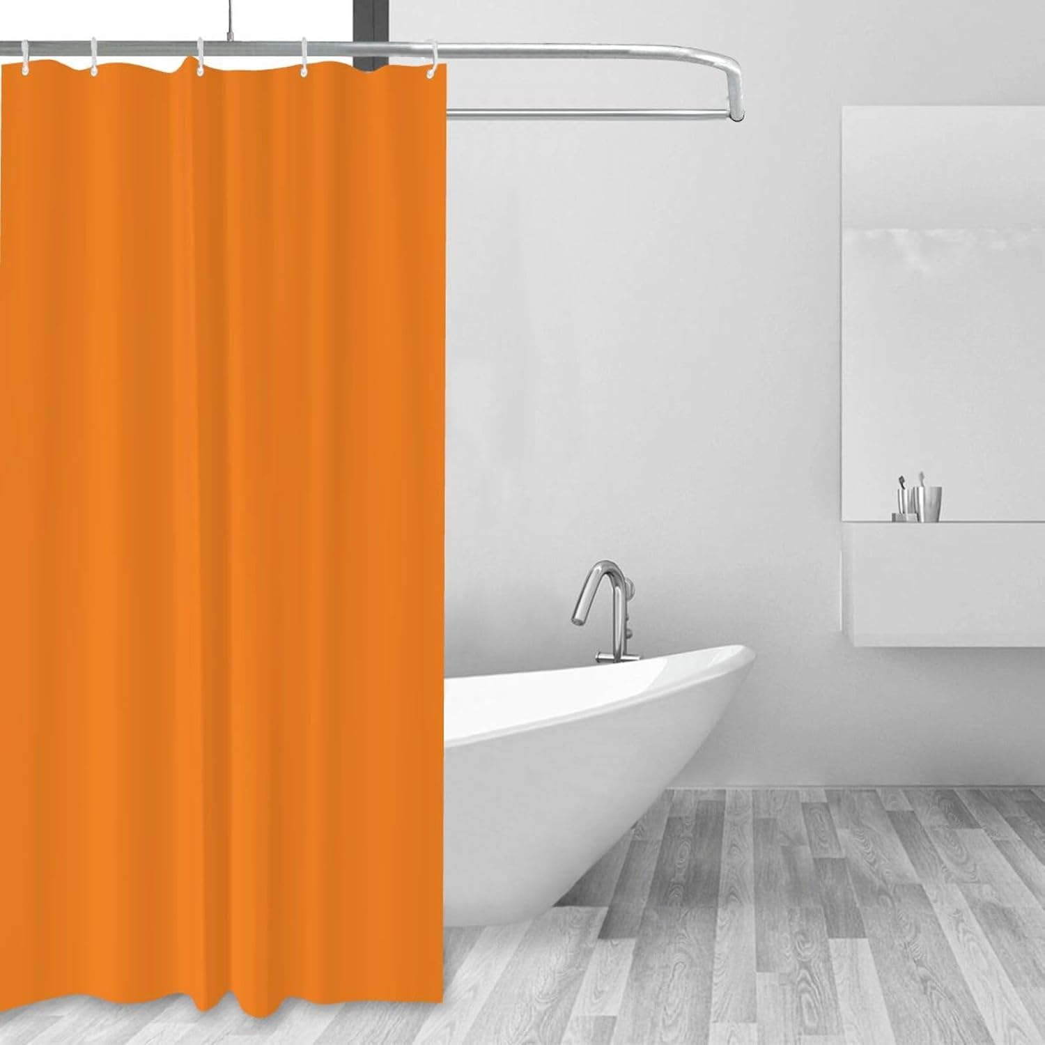 Shower Curtain Liner Set, Red Orange Waterproof Washable Bathroom Curtains with 12 Hooks, 60 x 72inch