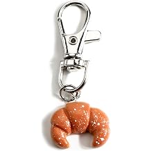 Mini Croissant Keychain Cute Buttery Bakery Keycharm for Women Unique Foodie Keyring Gifts