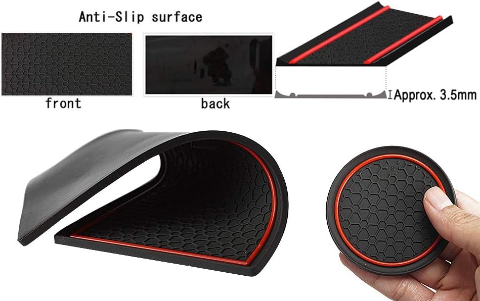 Auovo Anti Dust Mats for Titan Crew Cab with Floor Console Front Bucket Seat 2017-2024 Door Liners Cup Holder Inserts Center Console Liners Interior Accessories(15pcs/Set) (Red)