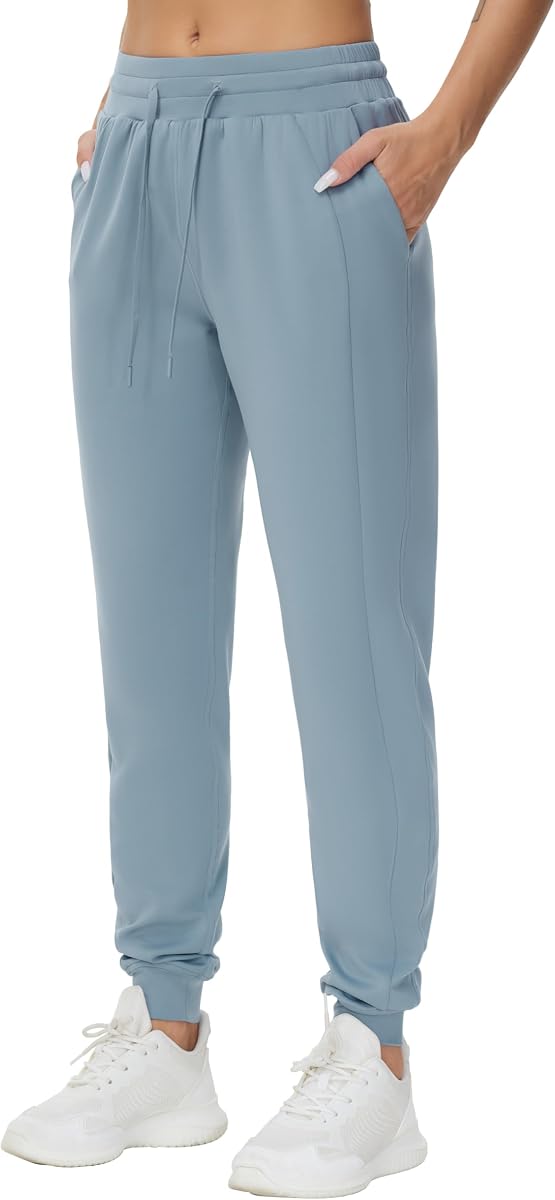 THE GYM PEOPLE Women's Workout Joggers Leggings Running Lounge Sweatpants | Breathable Stretch, Adjustable Drawstring, Tapered Ankle, 2 Side Pockets, For Walking, Running and Lounging