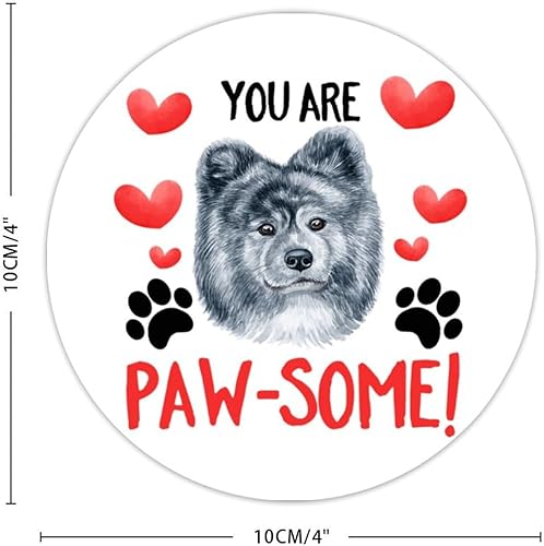 Miniatura 6 de Swavecat 50 calcomanías de etiqueta con texto en inglés "You are Paw Some Lab", para San Valentín, Chow Chow, perro, corazón rojo, de vinilo,