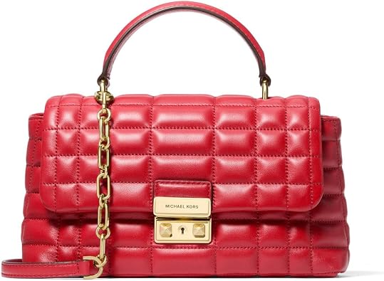 Michael Kors Womens Md Th Satchel Bag, crimson, 1x1x1