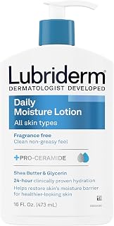 Lubriderm Fragrance Free Daily Moisture Lotion with Pro-Ceramide, Shea Butter & Glycerin, 16oz - Sensitive Skin Hydrator