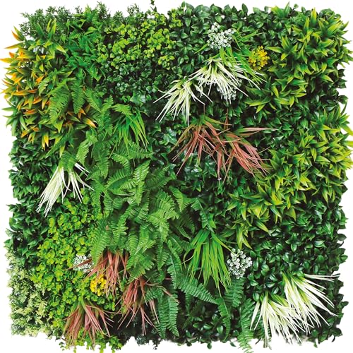 TENAX Divy Panel Jungle 100x100 cm Multicolor, Pannello Modulare con Foglie Artificiali 3D Tipo Giungla per Pareti, Giardini Verticali e Decorazioni Indoor/Outdoor