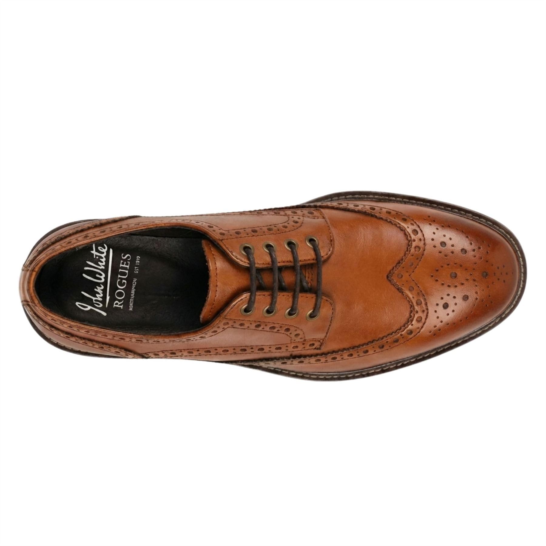 Scarpe da uomo in pelle con punta alare Brogue Classic Tan Brown Derby Lace-Up Dress Shoes