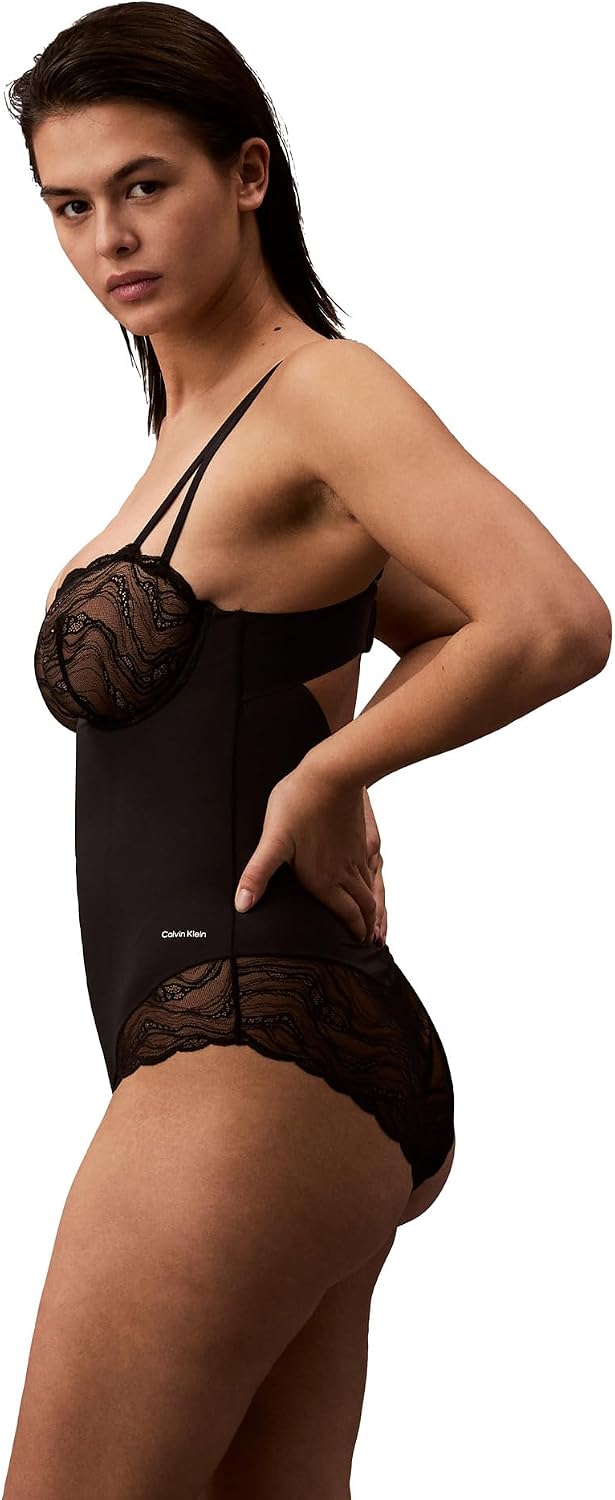 Calvin Klein Womens Shapewear Sensual Stretch Lace Bodysuit