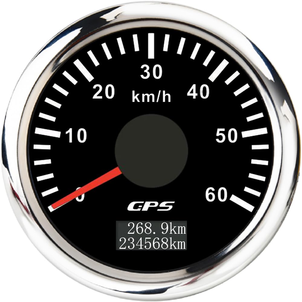 ELING 52mm GPS Speedometer 0-60km/h Speed Display with 7 Colors Backlight 12V 24V for ATV UTV