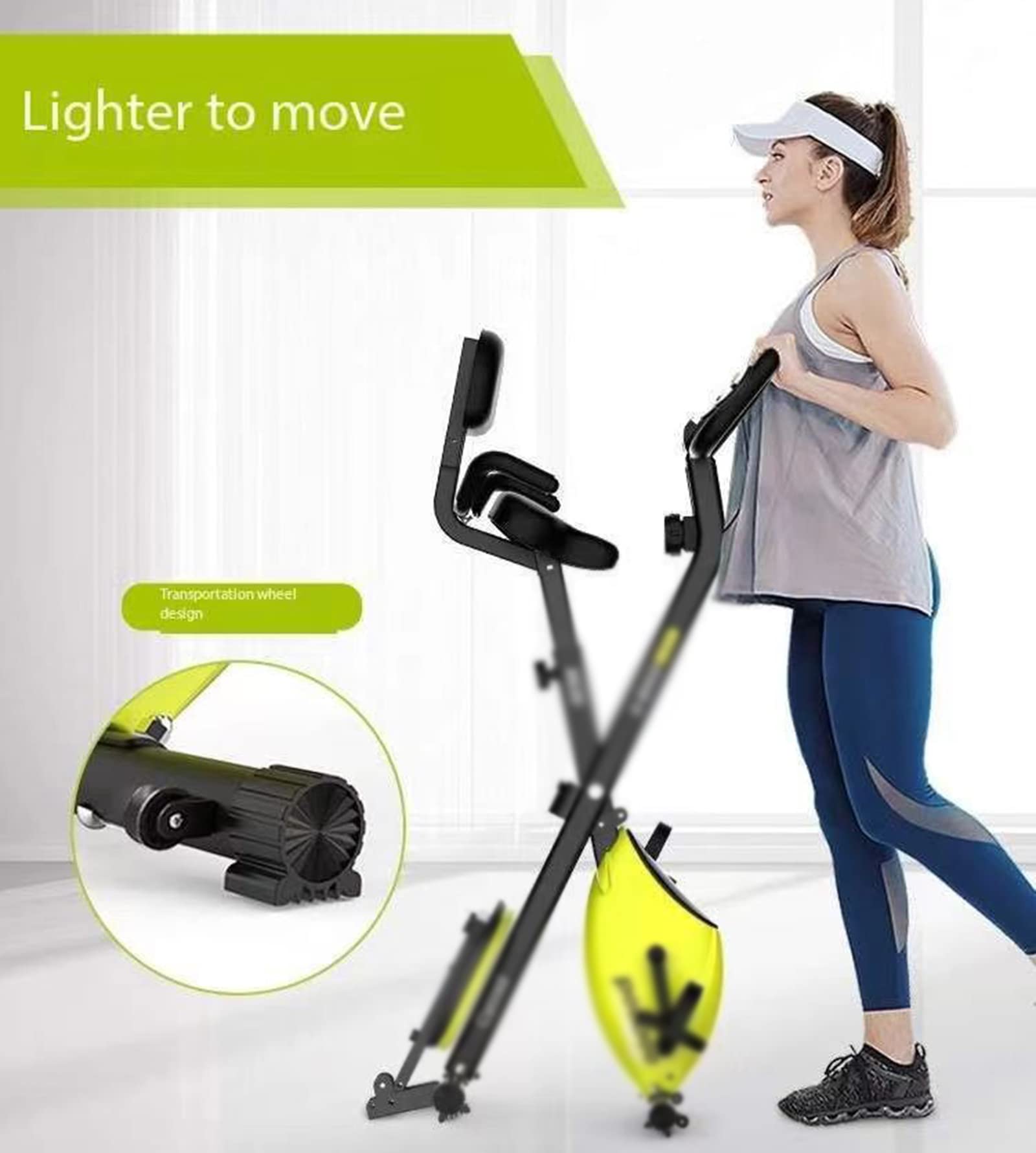 Rower treningowy, składany rower treningowy, mała kontrola magnetyczna Utrata masy ciała Rower treningowy Rower kryty Sprzęt fitness z taśmami oporowymi (red)