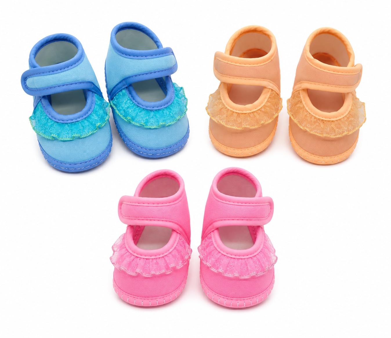 Ninifeet Baby Unisex Booties with Anti-Slip Sole Pack of 3-image-31