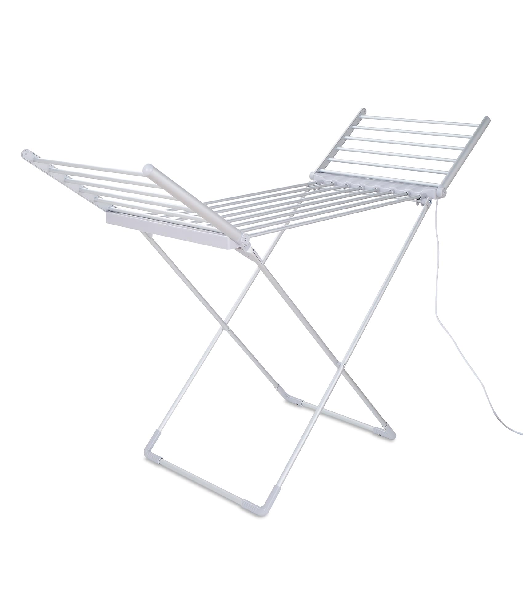 Tower Heated Winged Clothes Airer with Thermal Cover, Low-Energy Dryer, 12.6m Drying Space, Foldable, Compact Design, 15kg Capacity, 230W, Silver