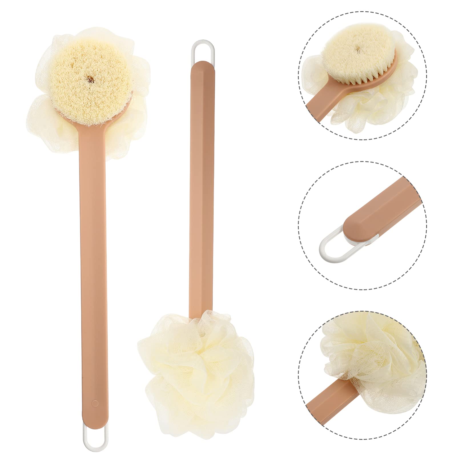 FRCOLOR 2 Piezas Cepillo De Baño De Mango Largo Cepillo De Cuerpo De Baño Cepillo De Esponja De Baño Cepillo De Limpieza De La Piel Depurador De Ducha Páginas Perder Malla Lavado De Cuerpo