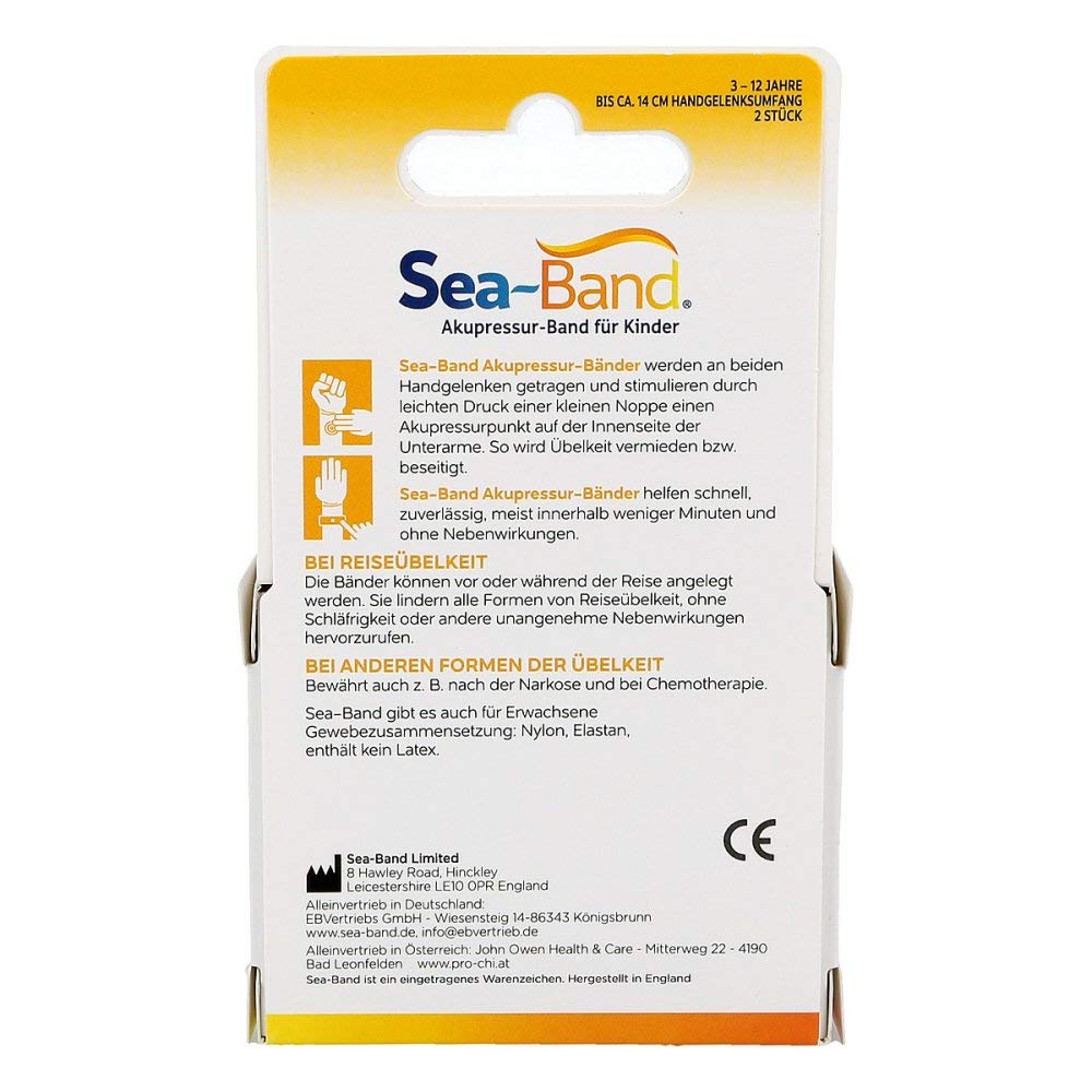 Sea-Band Cinta de acupresión original para niños, 2 unidades