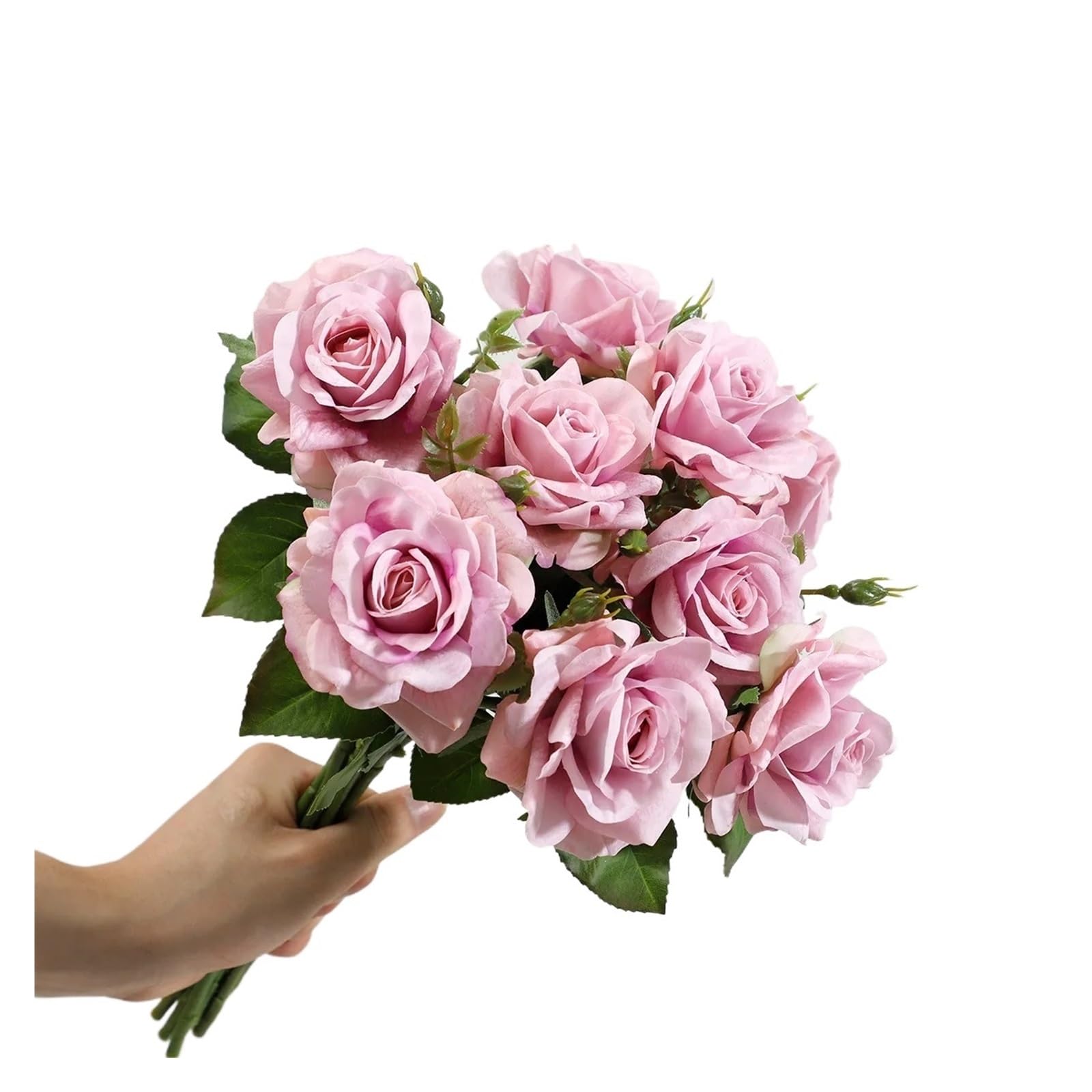 Casetlong 10Pcs Artificial Flowers Bouquet Wedding Decor Fake Home Party Decoration Floral(Purple rose)