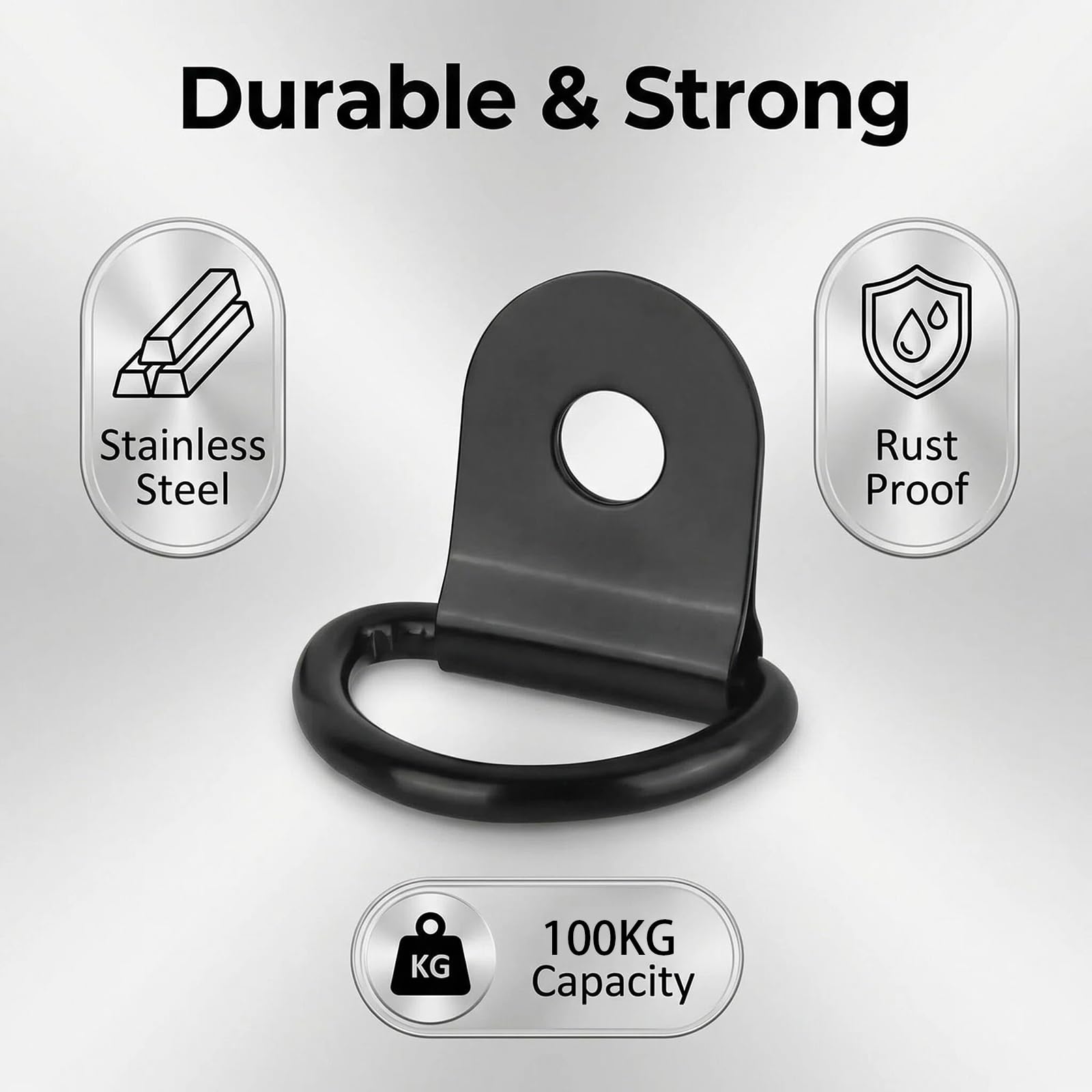 8 Stück Zurrösen für Anhänger, D Ringe Aufbauring Zurrhaken,für Anhänger und Lastwagen - Belastbar Bis zu 100kg Pro Ring, Korrosionsbeständig, Einfache Installation, Vielseitige Anwendung - 4