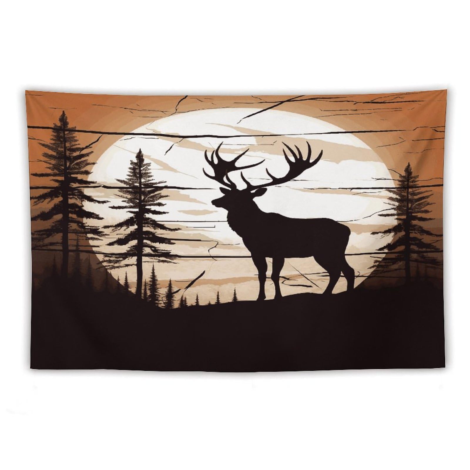 LDGSUPH Wild Elk Silhouette Tapestry Wall Hanging Decor Anti-fading Aesthetic Wall Tapestries Fashion Wall Blanket Decor Modern Wall Art Tapestry for Bedroom Home Decor 60"x90"