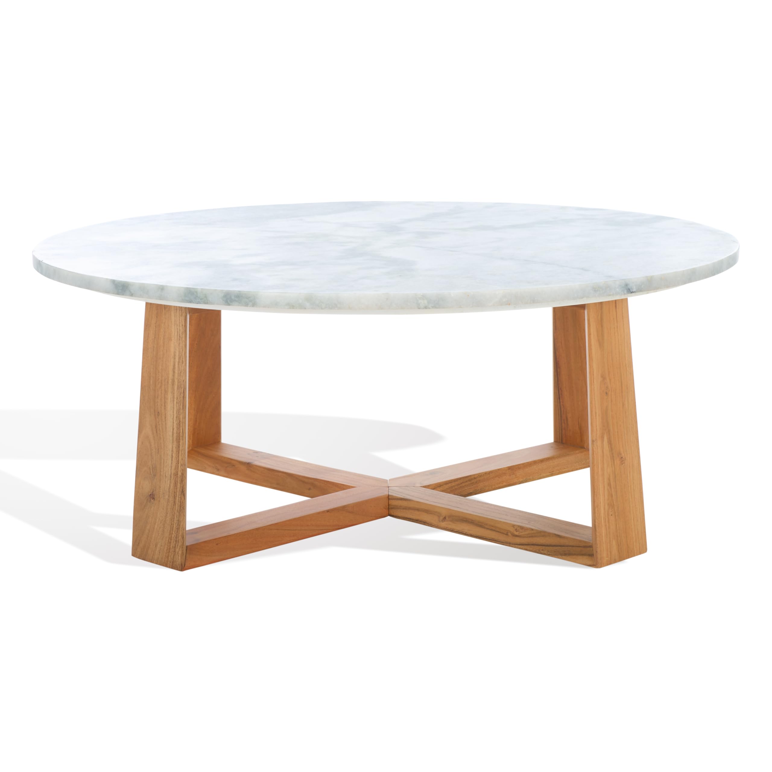 ( incomplete)SAFAVIEH Couture Collection Trenton White/Natural Marble Top Coffee Table