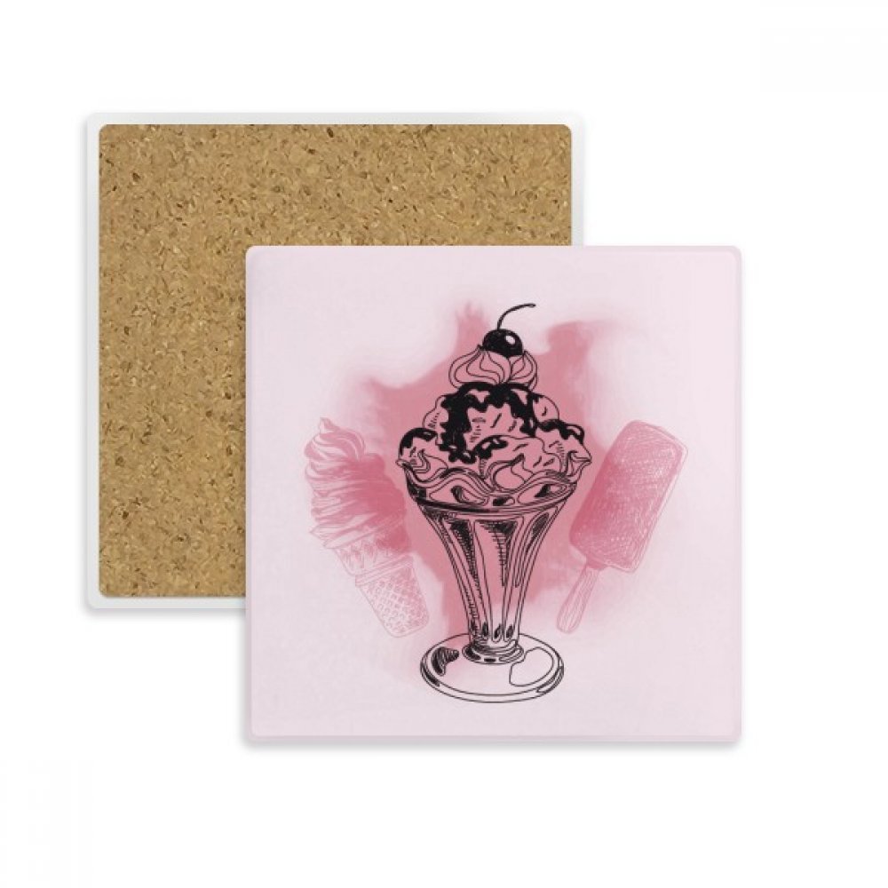 Porte-gobelet cerise en pierre absorbante, idée cadeau originale