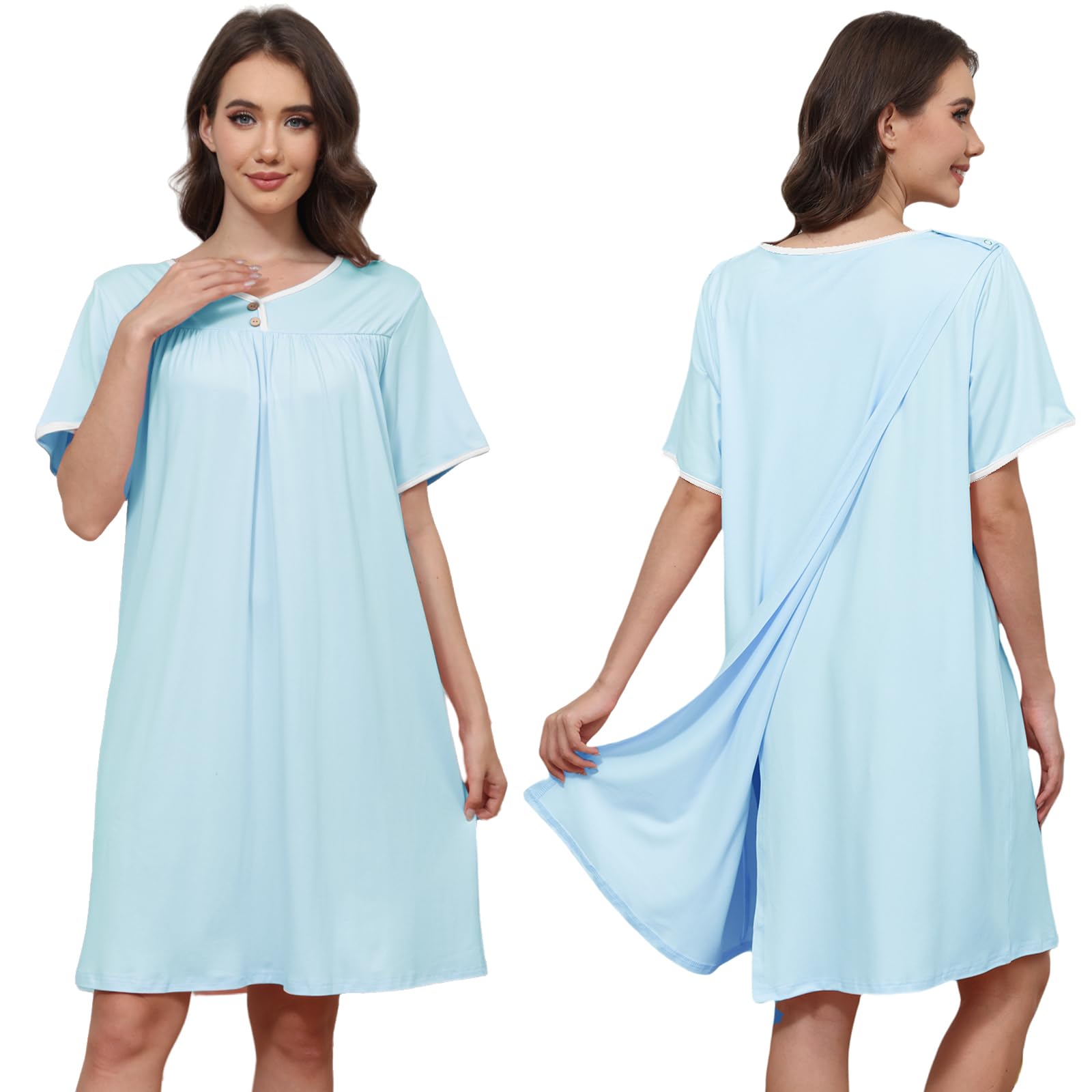 Hospital Gowns for Women Open Back Snap Post Shoulder Surgery Gown