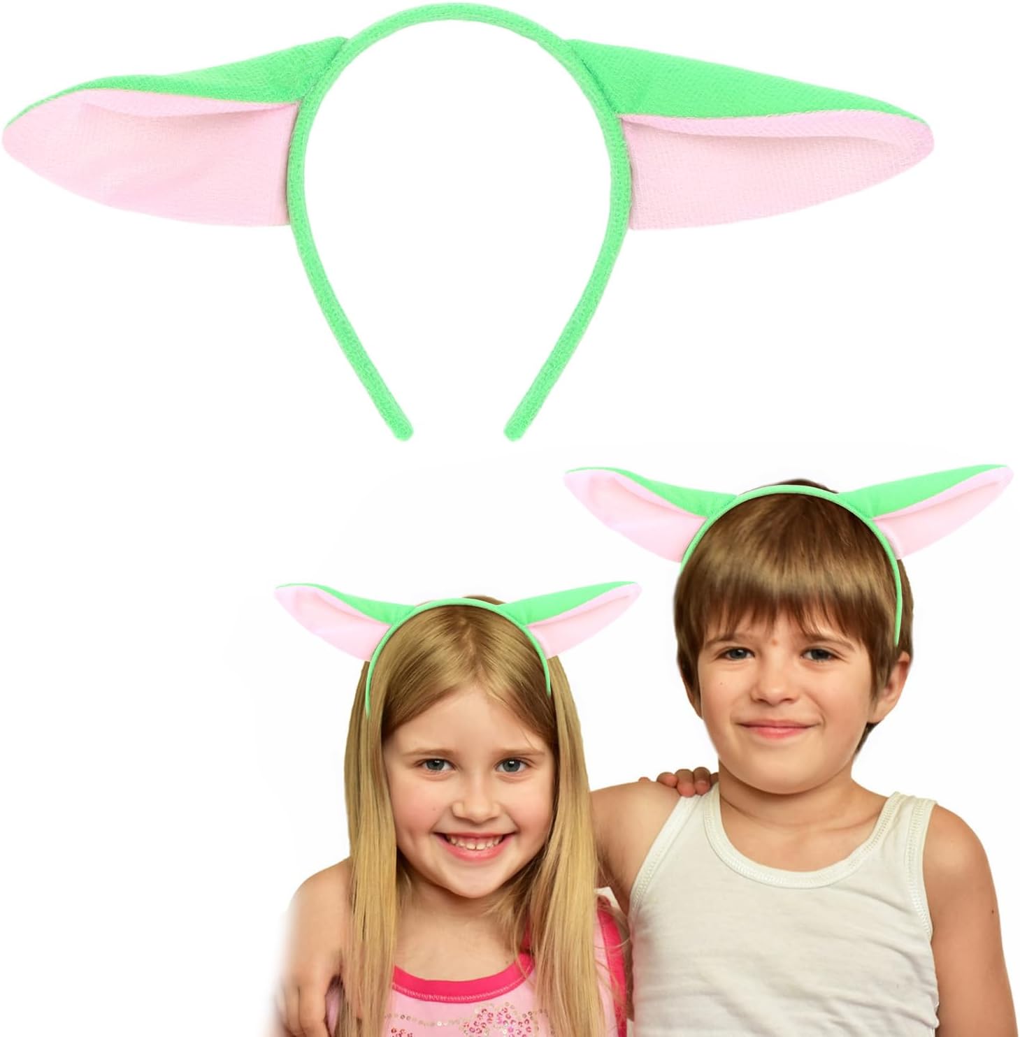 Alien Ears Headband Animal Ears and Horns Headband Adult Plush Cute Ears Headbands Halloween Christmas Festival Theme Party Animal Cosplay Costume Green Headbands for Women