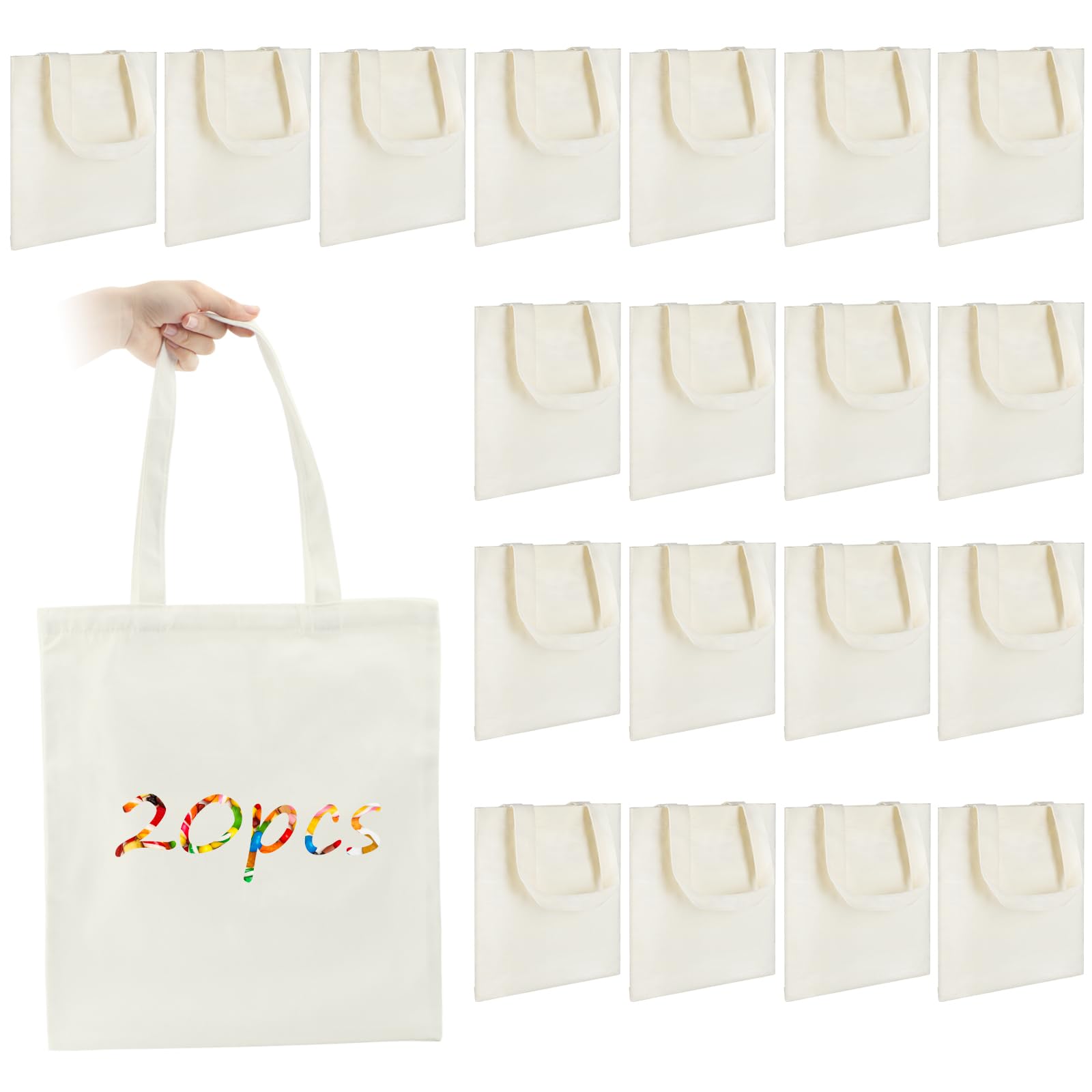Sopoloray Sublimation Tote Bags,Blank Canvas Tote Bag,Heat Transfer Canvas Tote Bags Reusable Grocery Bag