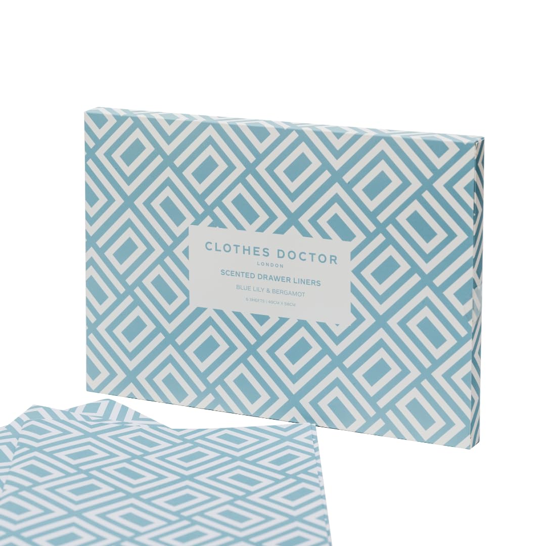 Scented Drawer Liners Infused with Essential Oils - 6 Large Sheets (58cm x 40cm) | Natural Moth Repellent & Freshener | Plastic-Free, Vegan, Cruelty-Free, Recyclable Packaging | Made in Britain