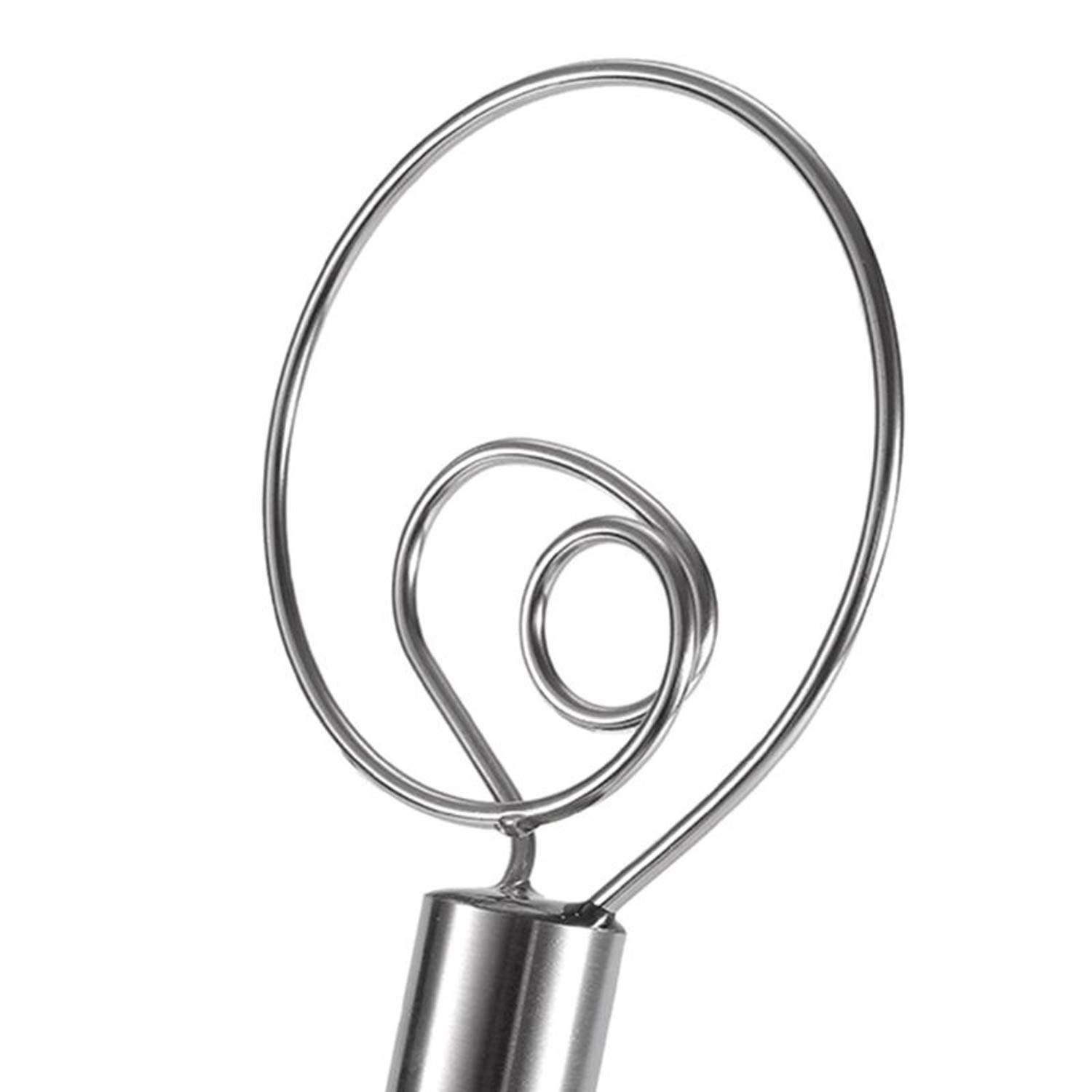 Stainless Steel Danish Dough Whisk,Perfect Baking Tool,2 Pack 12inch Stainless Steel Dutch Whisk for Bread, Pastry or Pizza Dough.