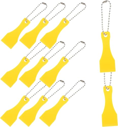 DECHOUS 12 Uds. Herramienta de rascar Cuchara Mini Rascador de Boletos de Plástico Herramienta de etiquetado Pegatinas Rascador de etiquetas