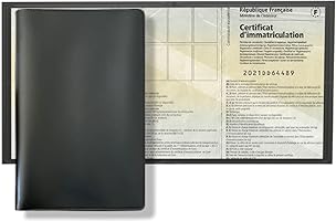 Jolis Papiers Étui Carte Grise PVC Noir – 3 Volets Format Européen 13,3 x 26,4 cm – Protège Carte Grise, Permis,...