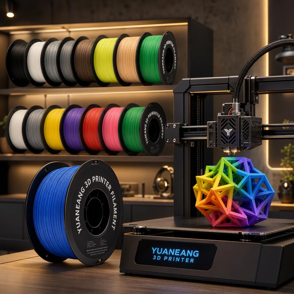 Lot de filaments PLA pour imprimante 3D, filament PLA unicolore, 1,75 mm, pour la plupart des imprimantes 3D FDM, 1 kg x 16 bobines