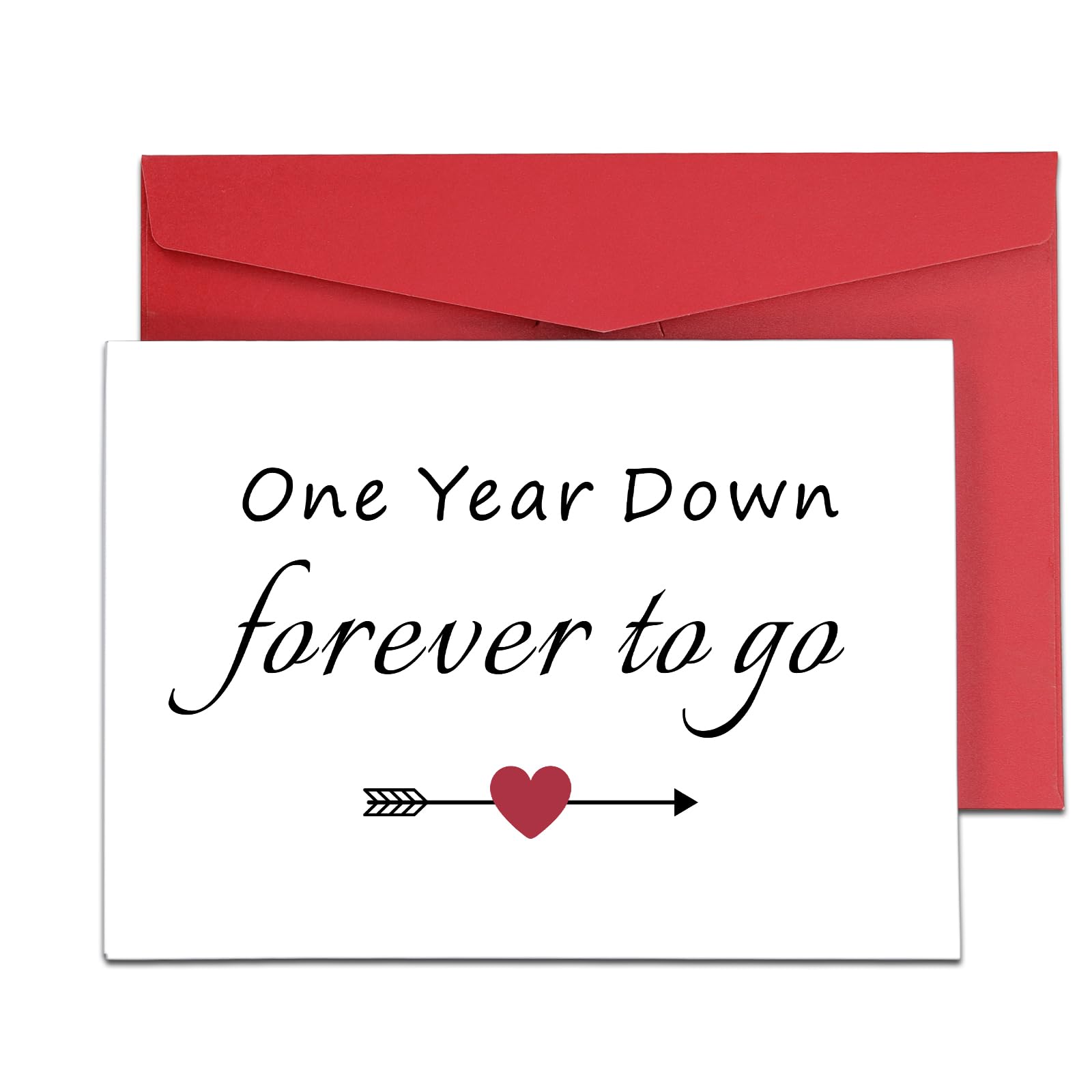Sweet First Anniversary Card for Boyfriend Girlfriend Funny 1st Year Anniversary Card for Him Her Happy Paper Wedding Card for Husband Wife One Year