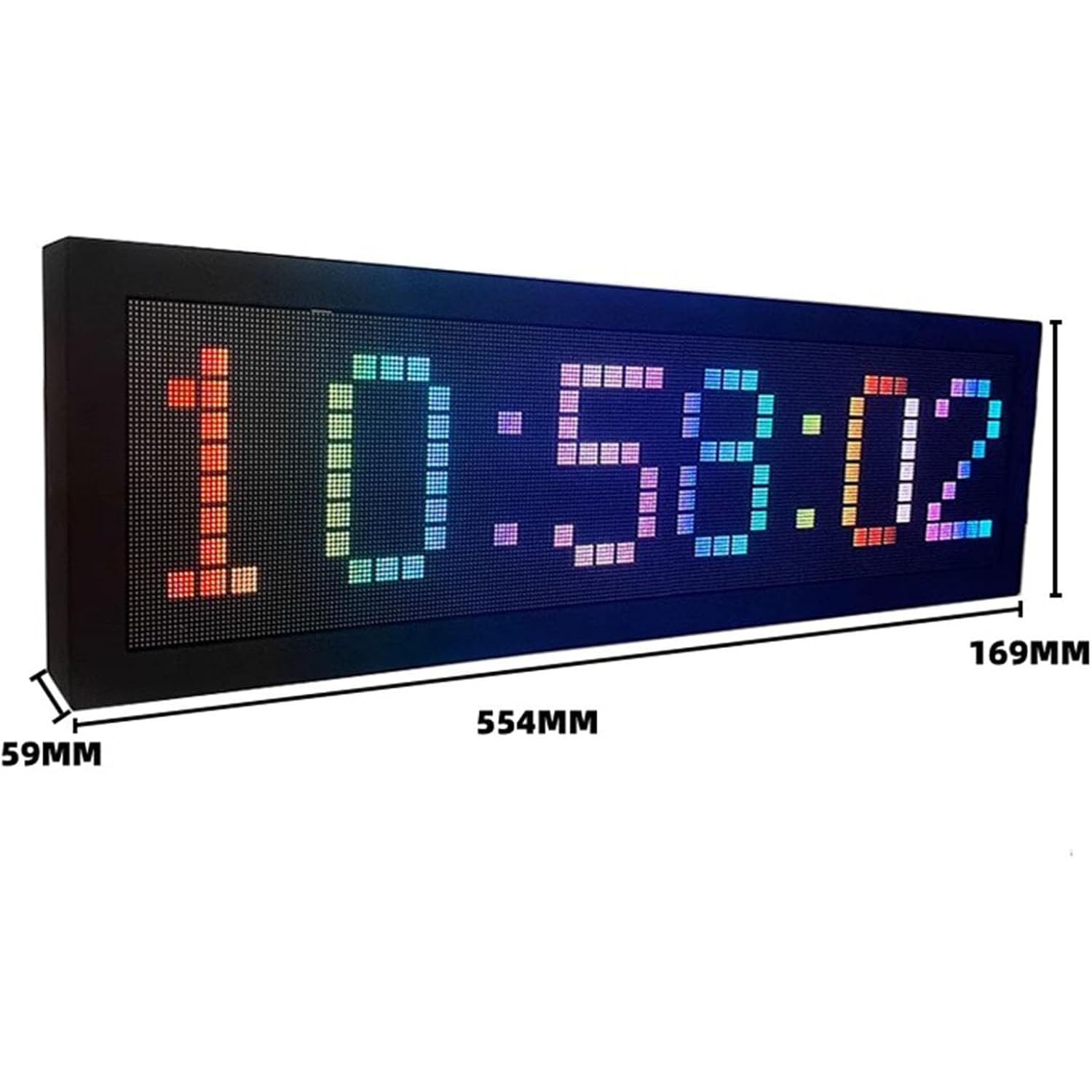 Reloj LED Con Espectro Musical, Luz Con Ritmo De Sonido Y Espectro Musical Con Resolución De 256 * 64 Píxeles, Fuentes Fluidas Ajustables Y 6 Niveles De Brillo, Calibración Automática Del Tiempo