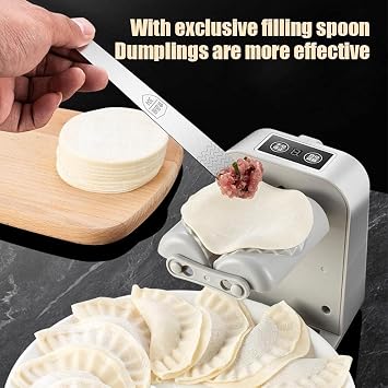 Automatic Electric Dumpling Maker Machine - Auto Dumpling Wonton Empanada Ravioli Press Maker, Household Automatic Dumpling Maker Mould, DIY Dumpling Making Tool for Kitchen (White)