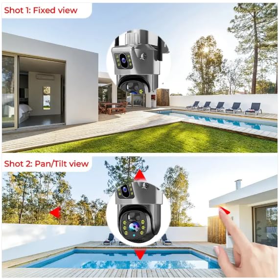 Image of DDLC Dual Lens Solar Powered 4G PTZ Security Camera - 360 Pan-Tilt View, AI Human Tracking, Color Night Vision, Two-Way Audio, and Expandable SD Storage up to 128GB (Dual Lens Solar Penal)