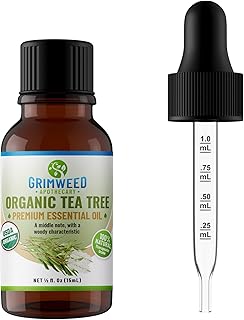 Organic Tea Tree Essential Oil - USDA Certified - Perfect for Aromatherapy Diffusers - with Glass Dropper